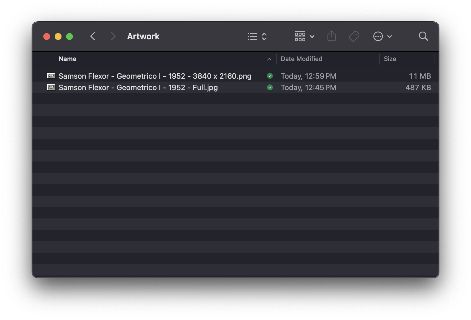 Screenshot of the macOS Finder with the original artwork file and the adjusted, cropped, and exported file