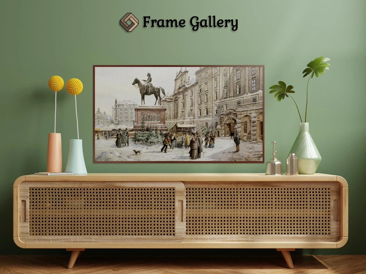 A Christmas Market in Am Hof Vienna for 4K TV - High-resolution artwork available