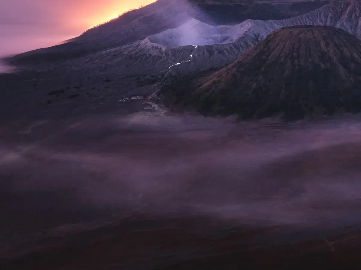 A wildfire at Mount Bromo - Ideal for Canvas TV - Enhance your decor with free art