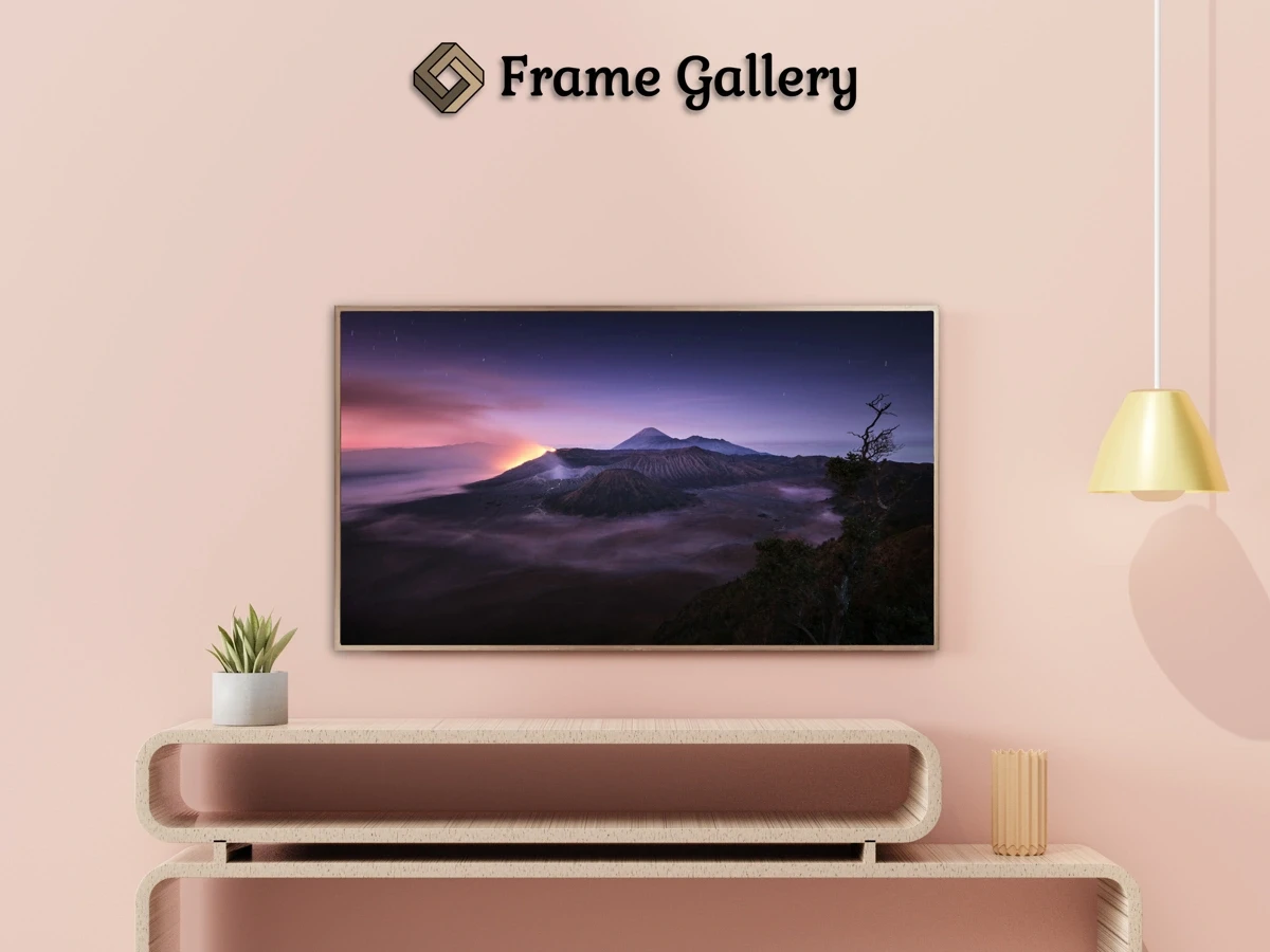 A wildfire at Mount Bromo - Beautiful free art for 4K TV and Frame TV