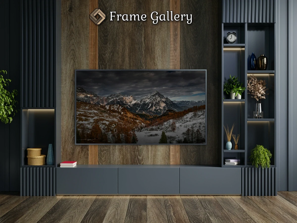 Mountain landscape in the Dolomites with snow during Autumn - Free art for Samsung Frame TV and Hisense CanvasTV