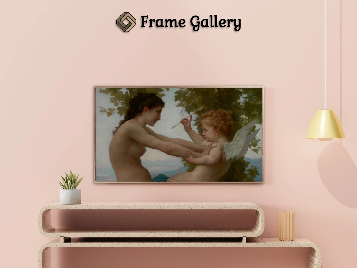 A Young Girl Defending Herself Against Eros - Enhance your Frame TV and Canvas TV