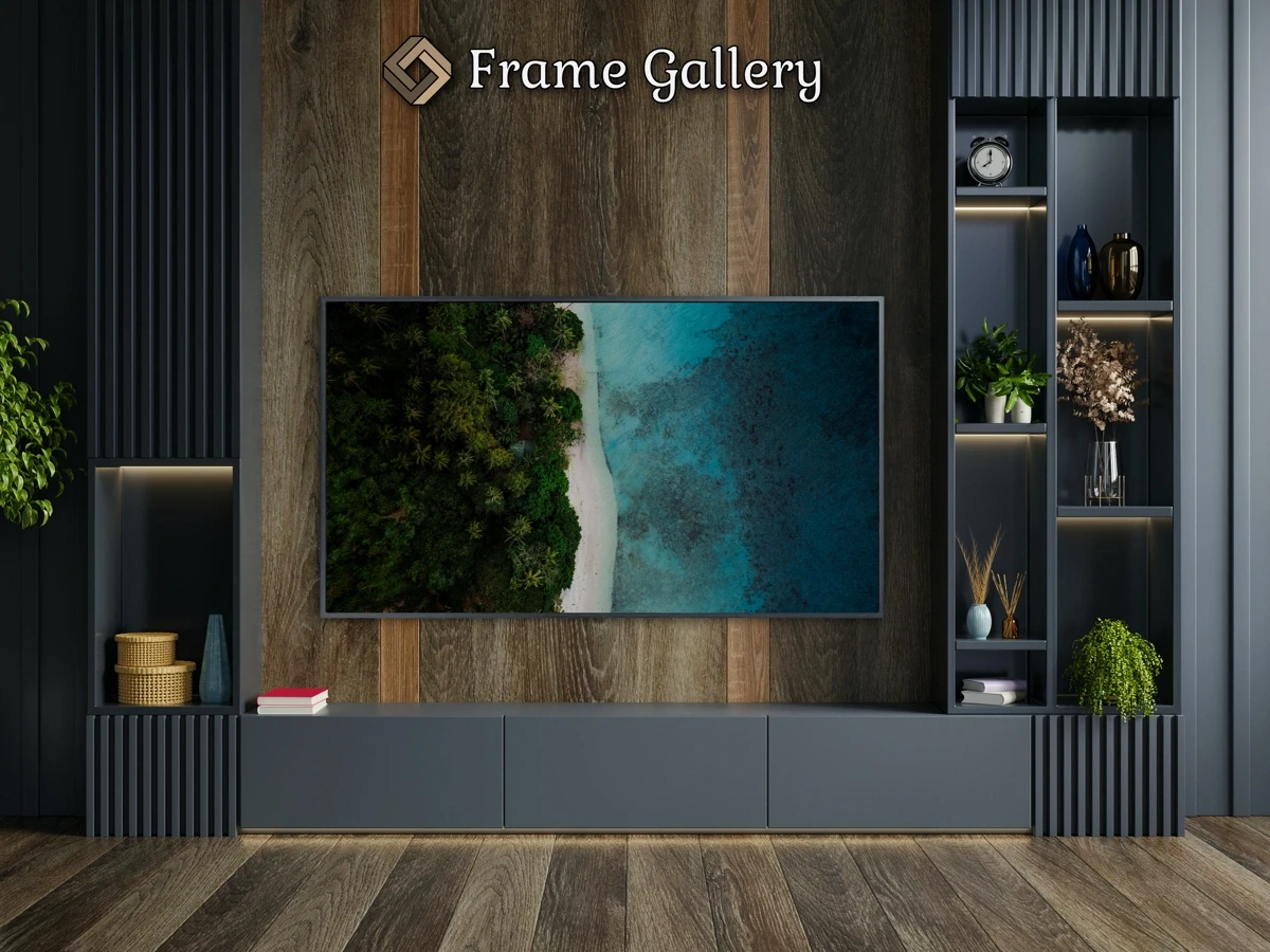 Aerial view of a sandy beach and ocean - Free art for Samsung Frame TV and Hisense CanvasTV