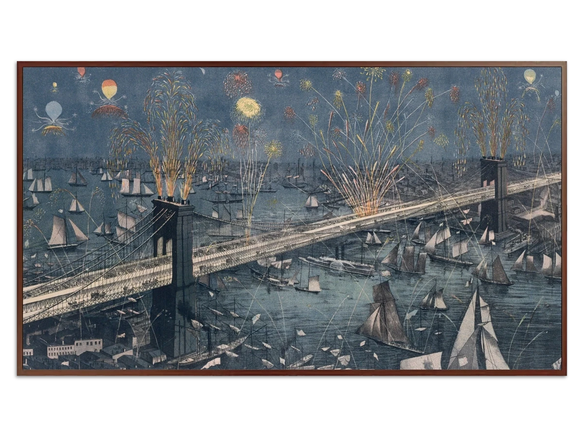 Bird's-Eye View of the Great New York and Brooklyn Bridge for Samsung Frame TV - Best Frame TV Art