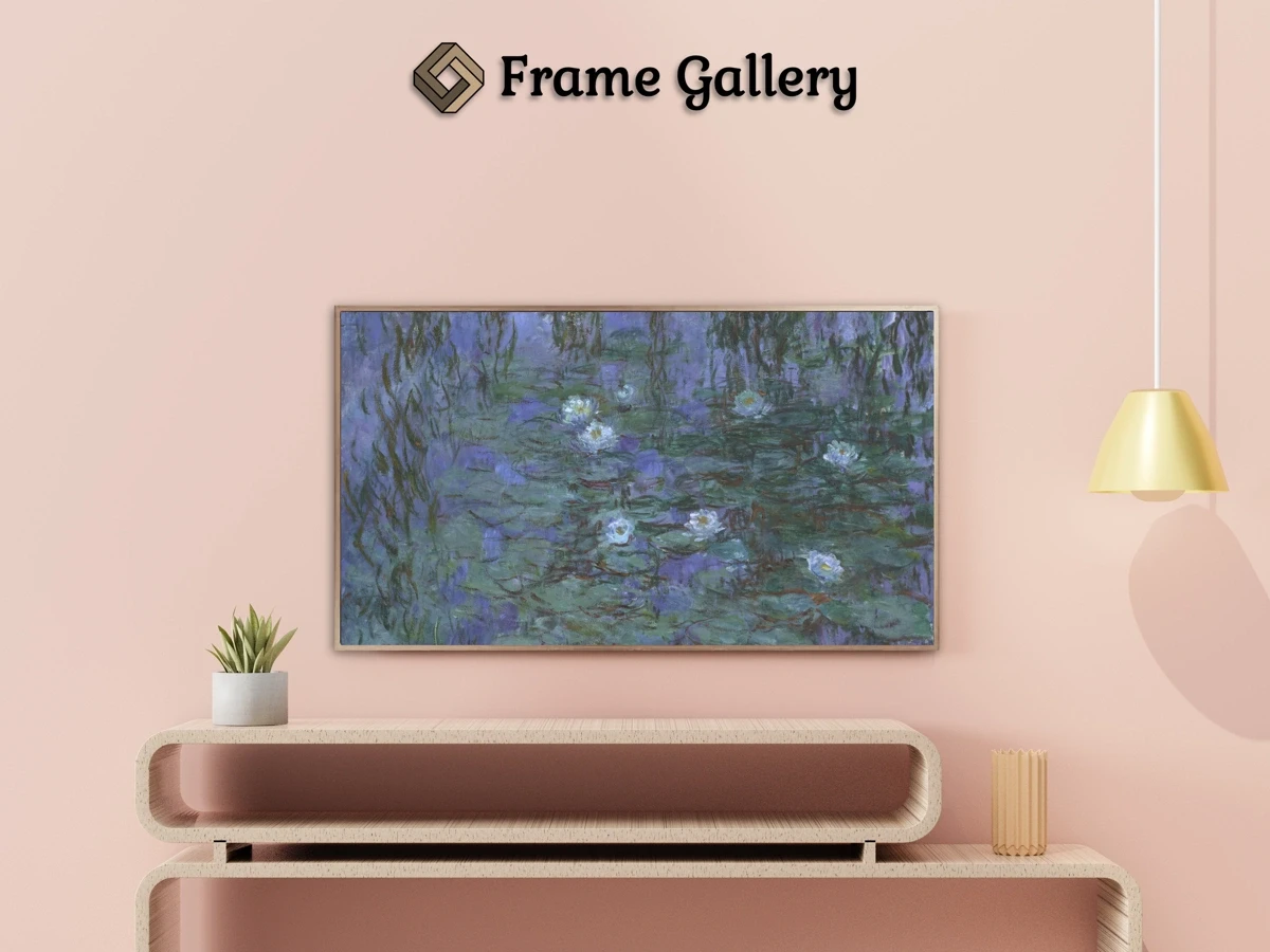 Blue Water Lilies - Enhance your Frame TV and Canvas TV