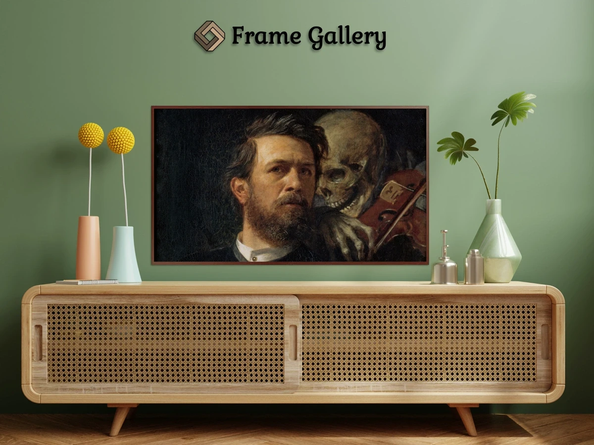 Self-Portrait with Death Playing the Fiddle for 4K TV - High-resolution artwork available