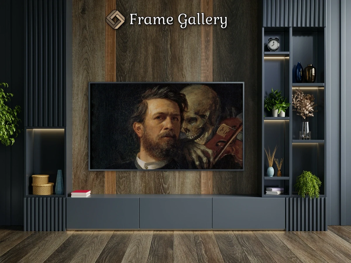 Self-Portrait with Death Playing the Fiddle - Downloadable 4K TV Art