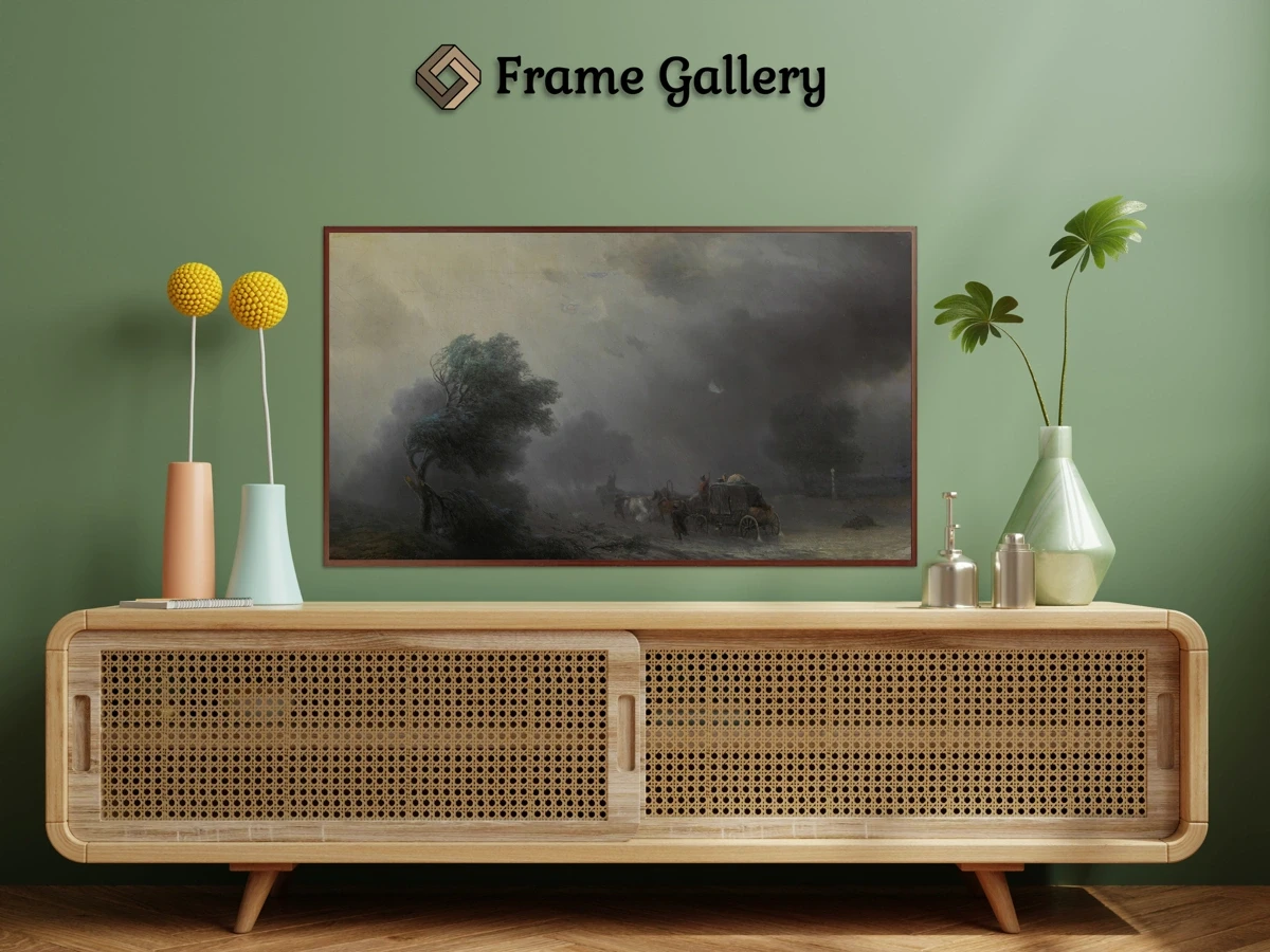 Carriage in a Storm for 4K TV - High-resolution artwork available