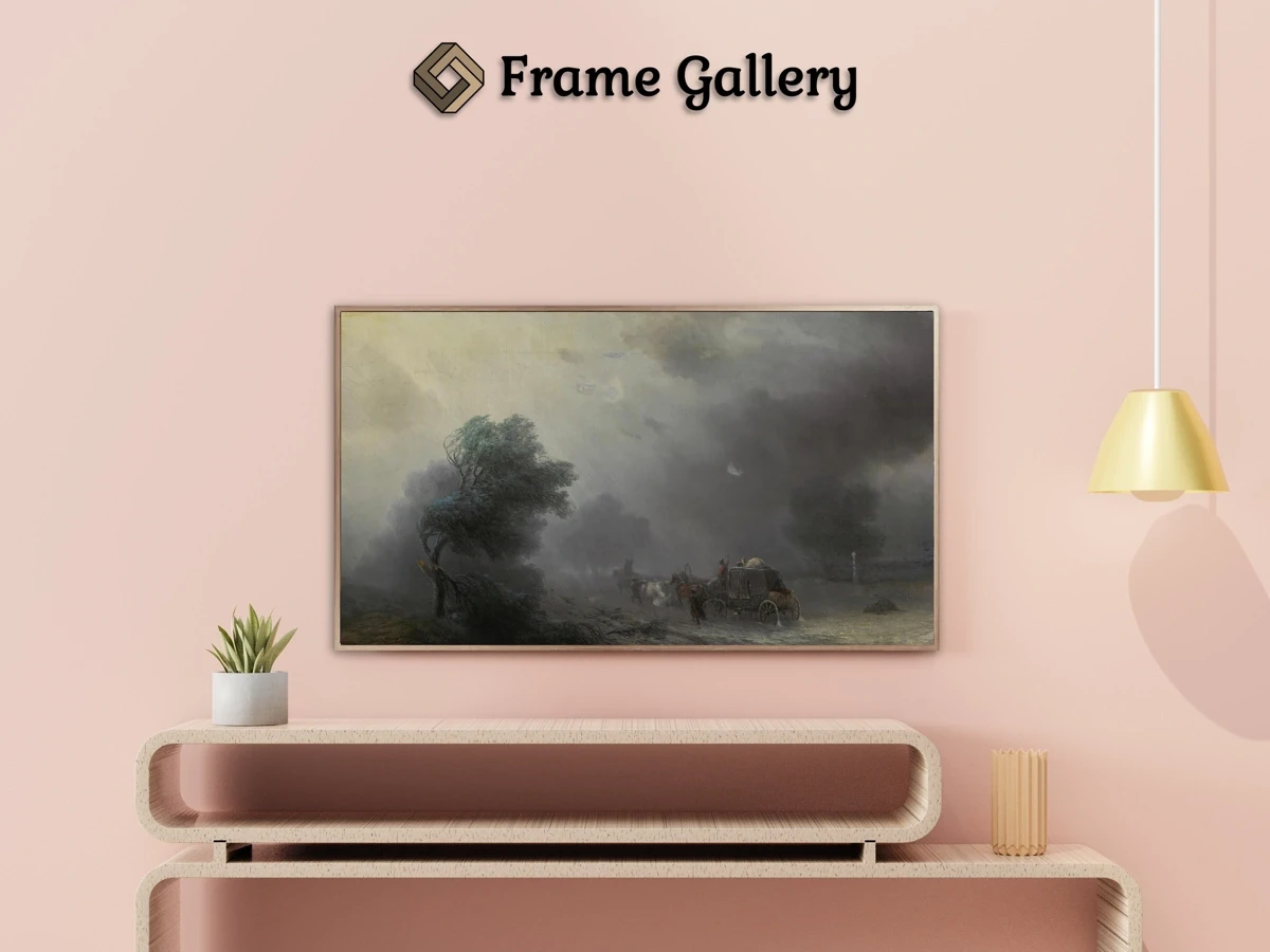 Carriage in a Storm - Enhance your Frame TV and Canvas TV