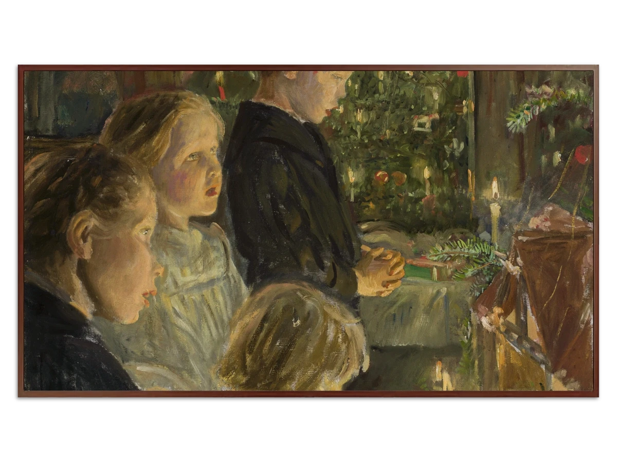 Children by the Christmas Tree for Samsung Frame TV - Best Frame TV Art