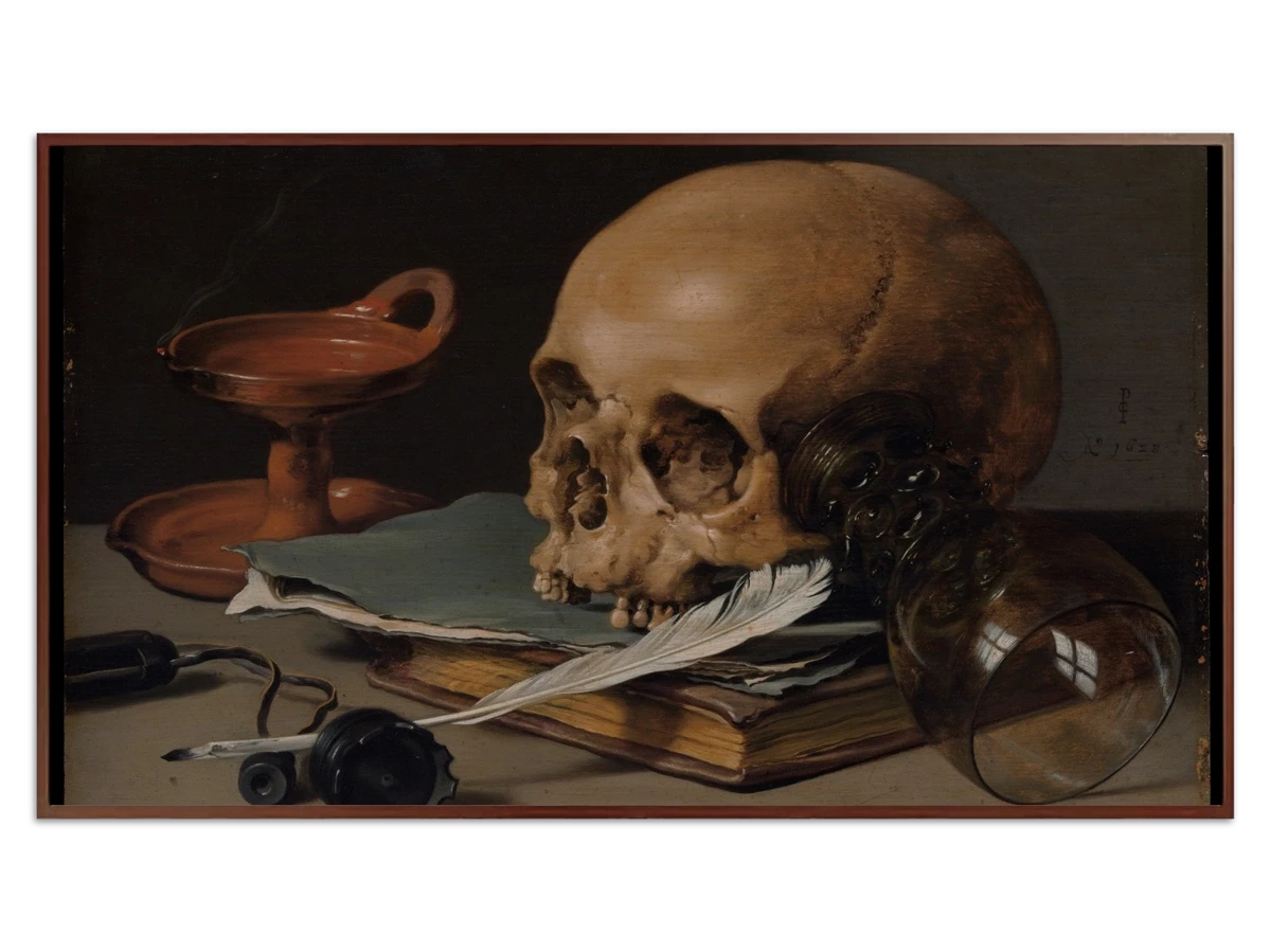 Still Life with a Skull and a Writing Quill for Samsung Frame TV - Best Frame TV Art