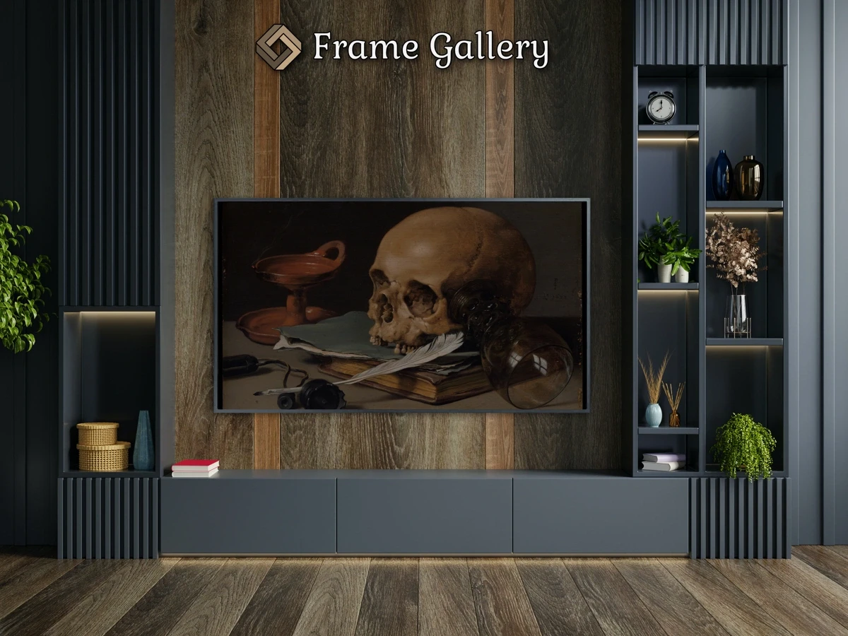 Still Life with a Skull and a Writing Quill - Downloadable 4K TV Art