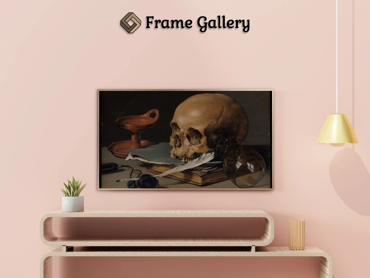 Still Life with a Skull and a Writing Quill - Enhance your Frame TV and Canvas TV