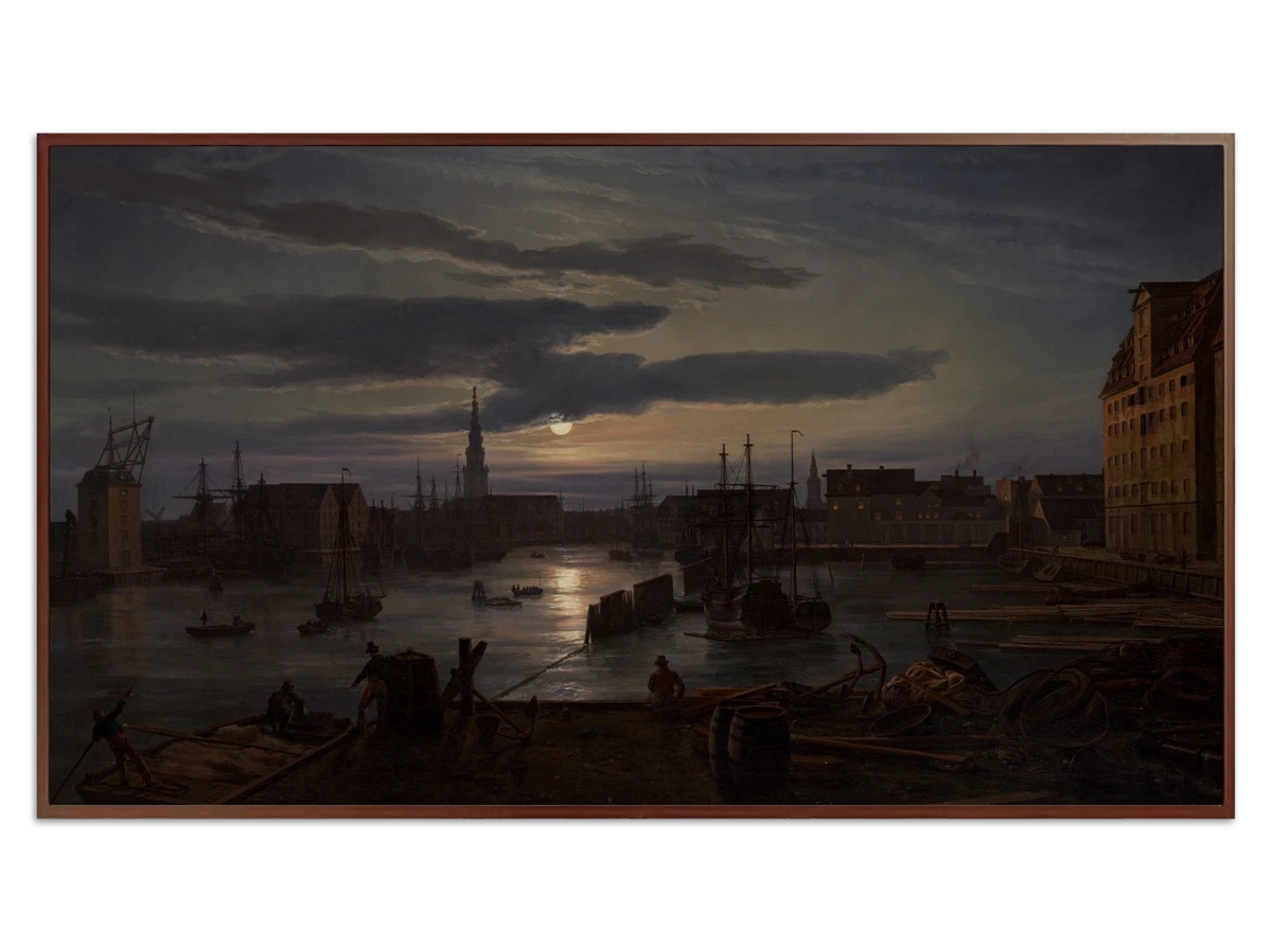 Copenhagen Harbor by Moonlight for Samsung Frame TV - Best Frame TV Art