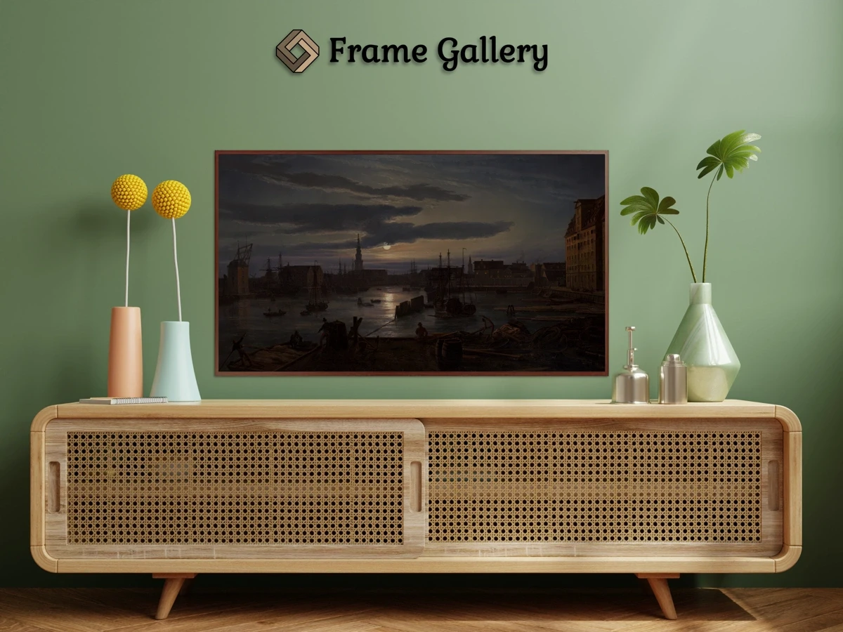 Copenhagen Harbor by Moonlight for 4K TV - High-resolution artwork available