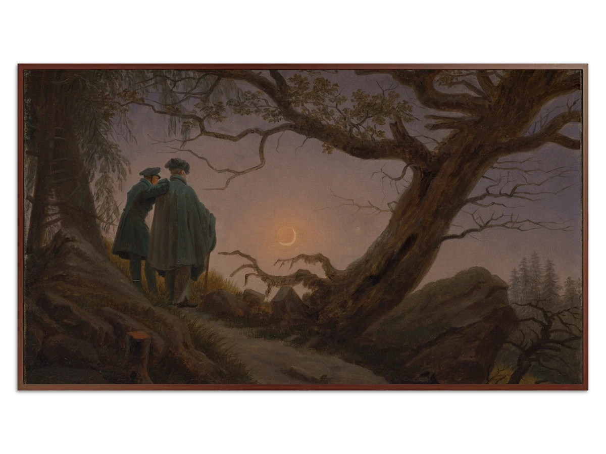 Two Men Contemplating the Moon for Samsung Frame TV - Best Frame TV Art