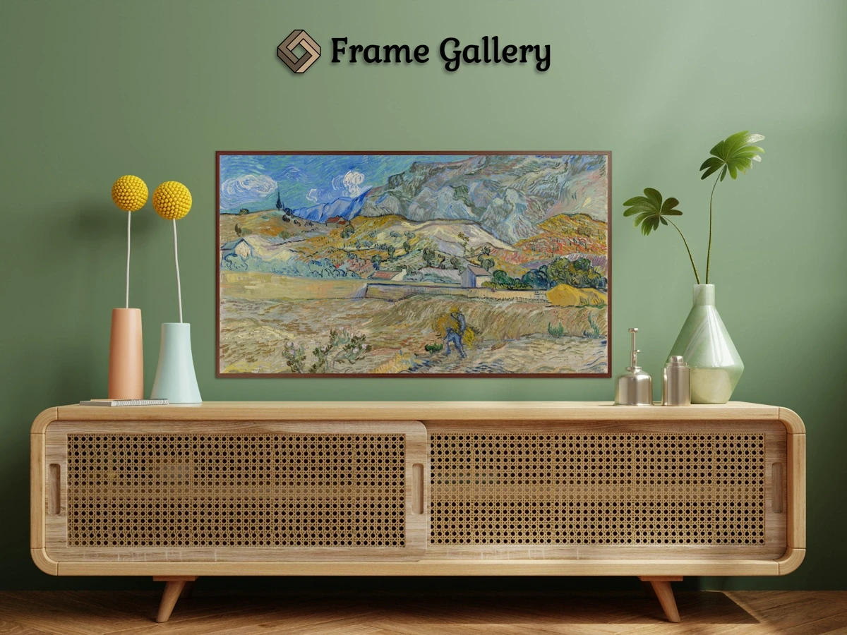 Landscape at Saint-Rémy (Enclosed Field with Peasant) for 4K TV - High-resolution artwork available