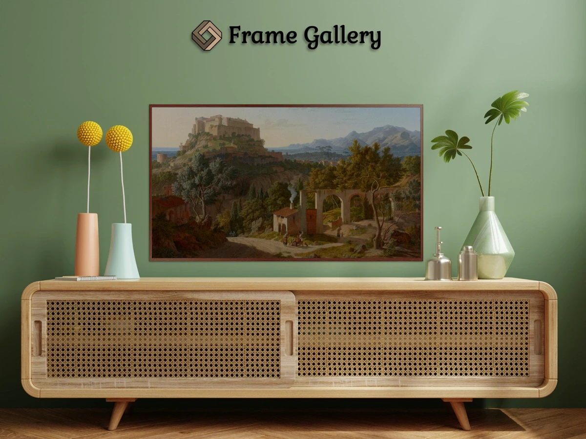 Landscape with the Castle of Massa di Carrara for 4K TV - High-resolution artwork available