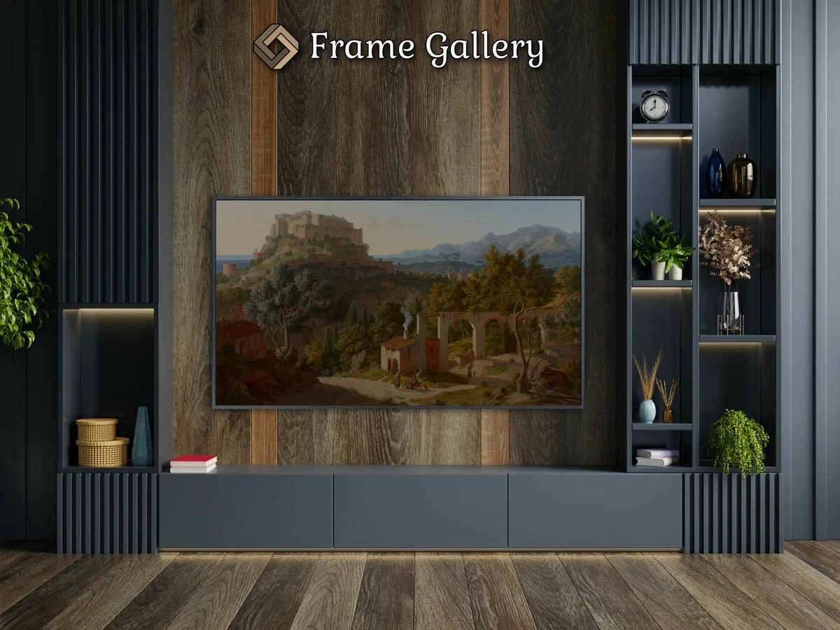 Landscape with the Castle of Massa di Carrara - Downloadable 4K TV Art