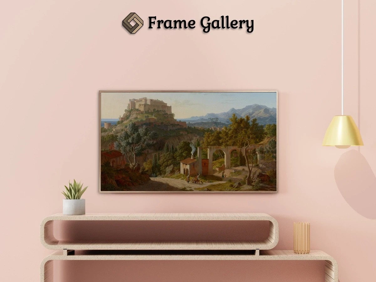 Landscape with the Castle of Massa di Carrara - Enhance your Frame TV and Canvas TV