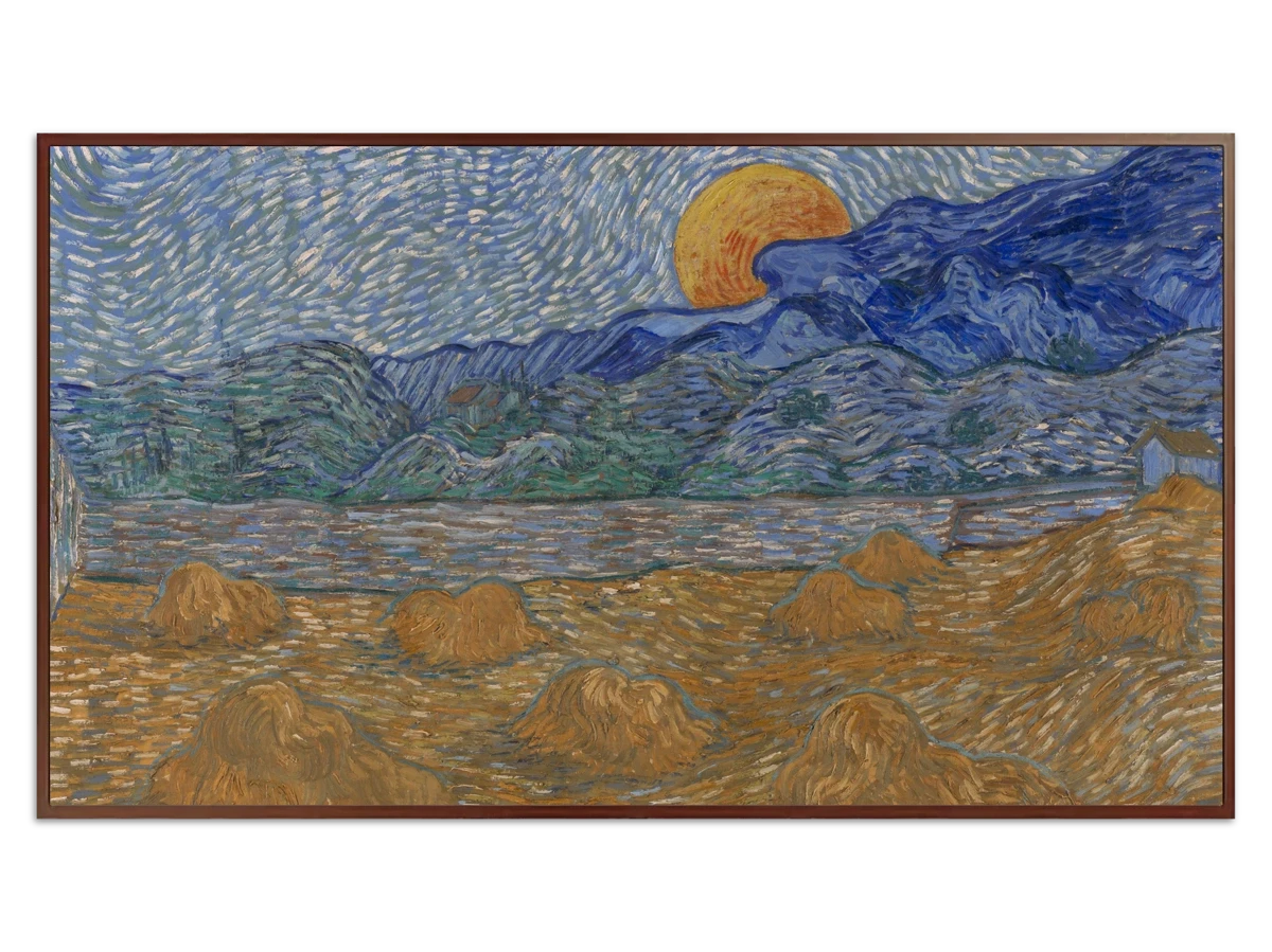 Landscape with Wheat Sheaves and Rising Moon for Samsung Frame TV - Best Frame TV Art