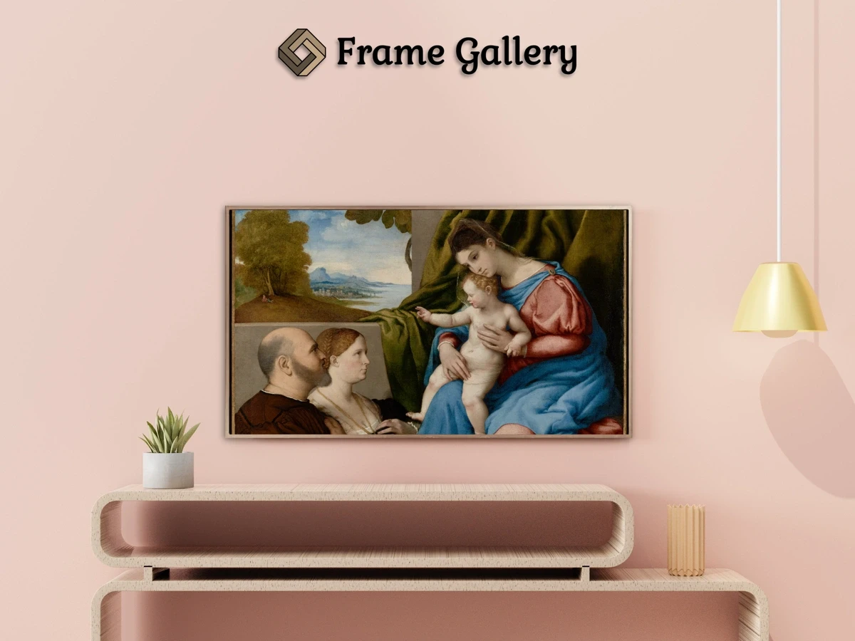 Madonna and Child with Two Donors - Enhance your Frame TV and Canvas TV