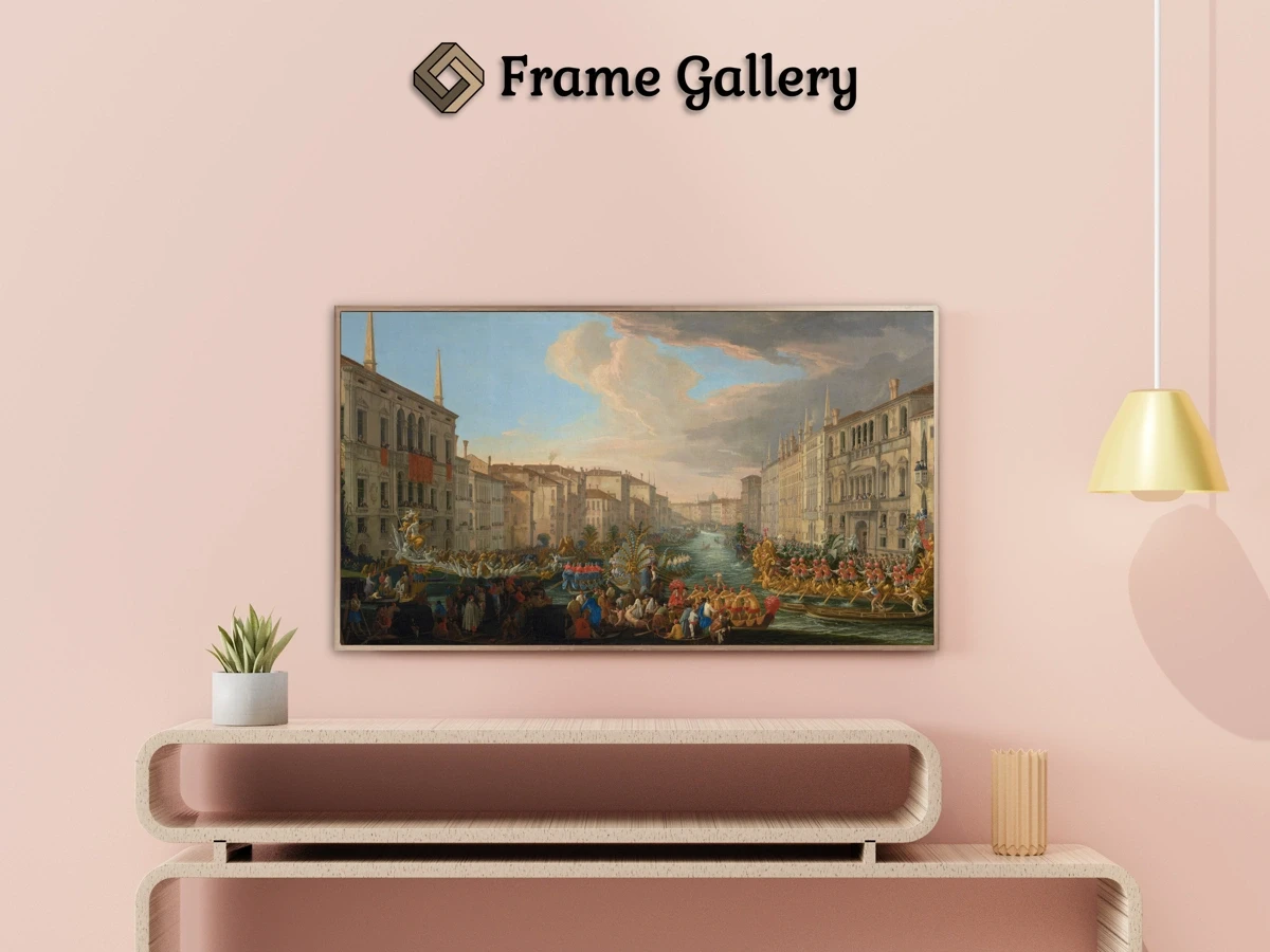 Regatta on the Grand Canal in Honor of Frederick IV, King of Denmark - Enhance your Frame TV and Canvas TV