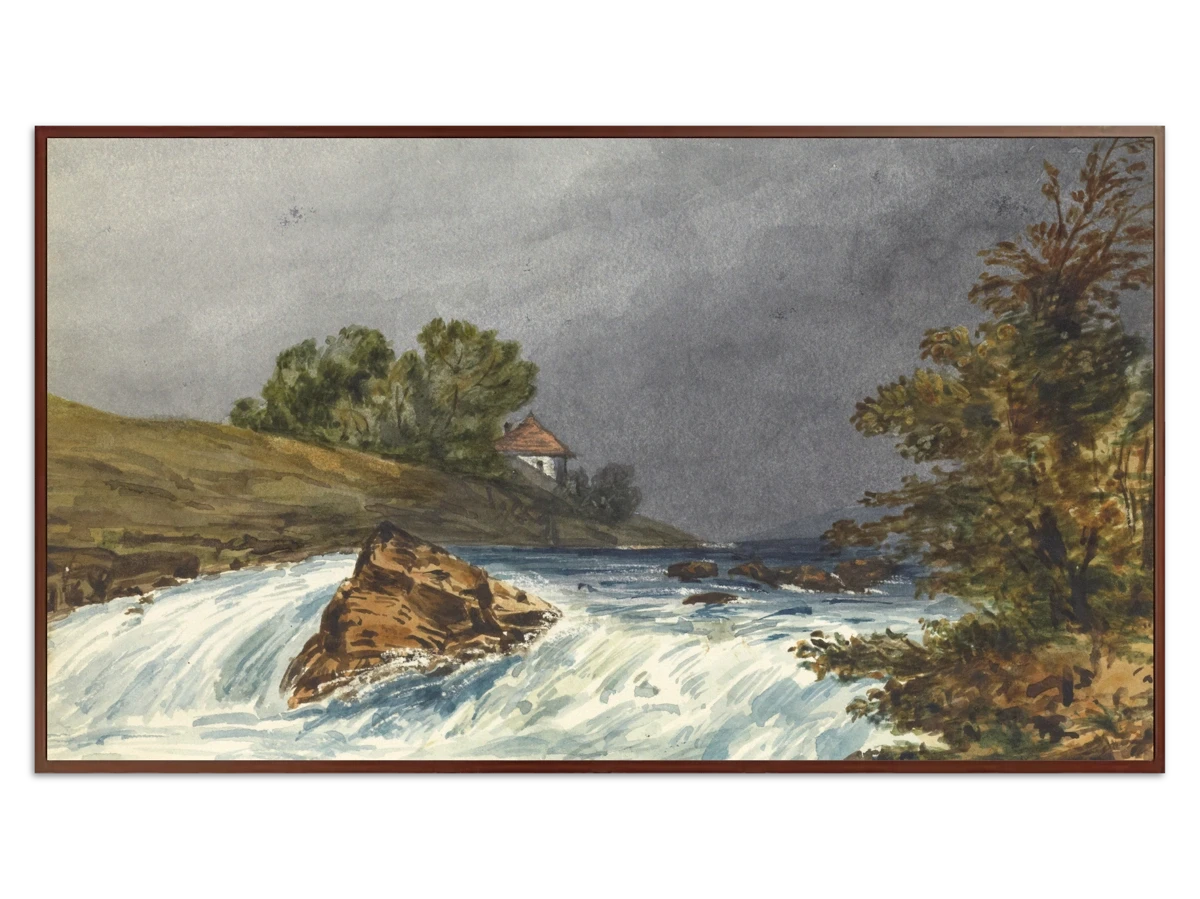 River Scene with House for Samsung Frame TV - Best Frame TV Art