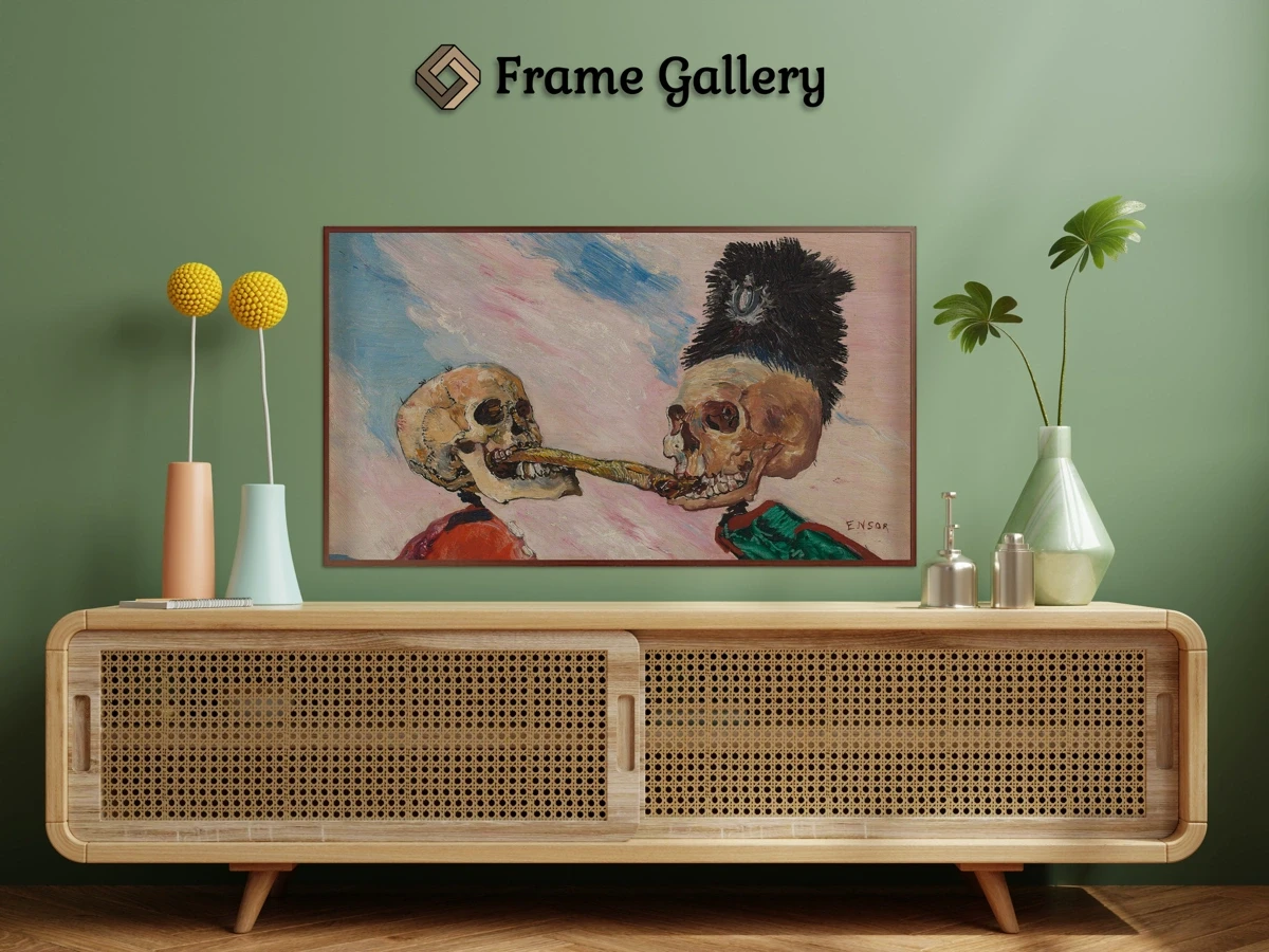 Skeletons Fighting Over a Pickled Herring for 4K TV - High-resolution artwork available