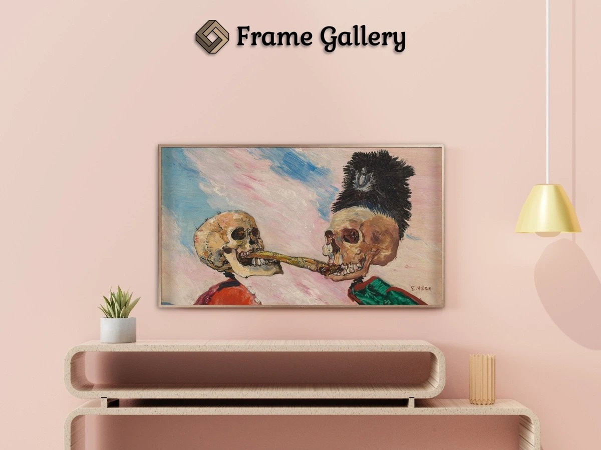 Skeletons Fighting Over a Pickled Herring - Enhance your Frame TV and Canvas TV