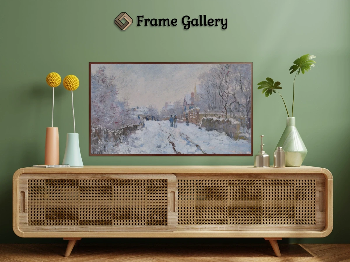 Snow Scene at Argenteuil for 4K TV - High-resolution artwork available