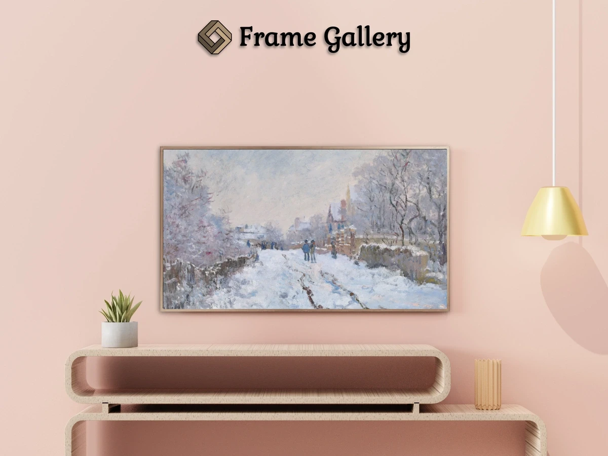 Snow Scene at Argenteuil - Enhance your Frame TV and Canvas TV