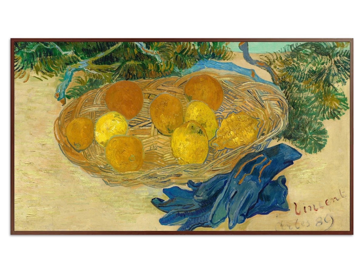 Still Life of Oranges and Lemons with Blue Gloves for Samsung Frame TV - Best Frame TV Art