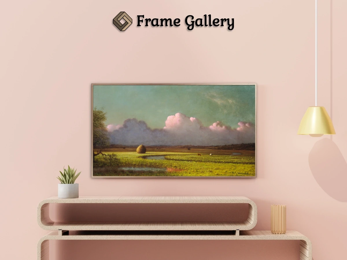 Sunlight and Shadow: The Newbury Marshes - Enhance your Frame TV and Canvas TV