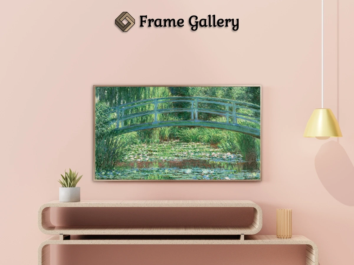 The Japanese Footbridge and the Water Lily Pool, Giverny - Enhance your Frame TV and Canvas TV