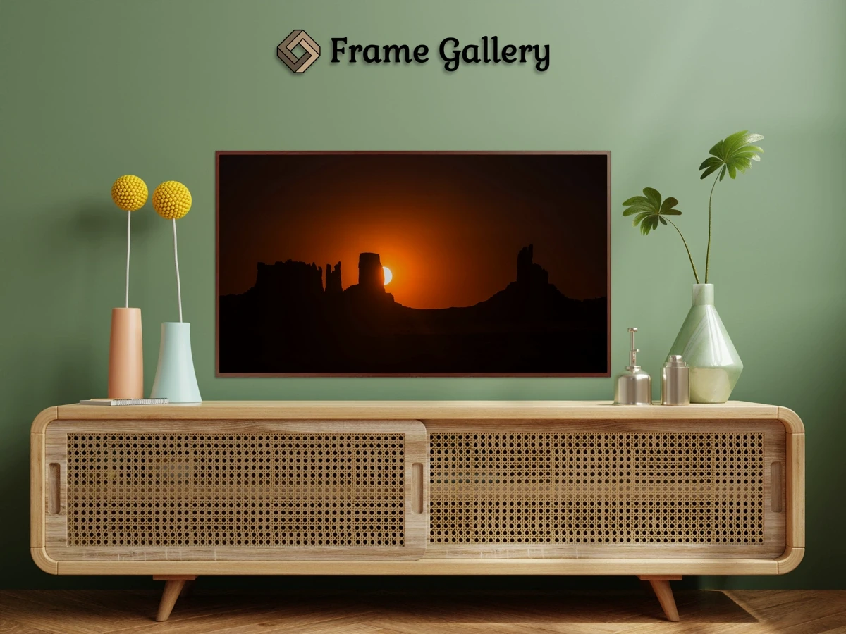 Sunset in Monument Valley - Vibrant artwork for 4K TV - Free download available