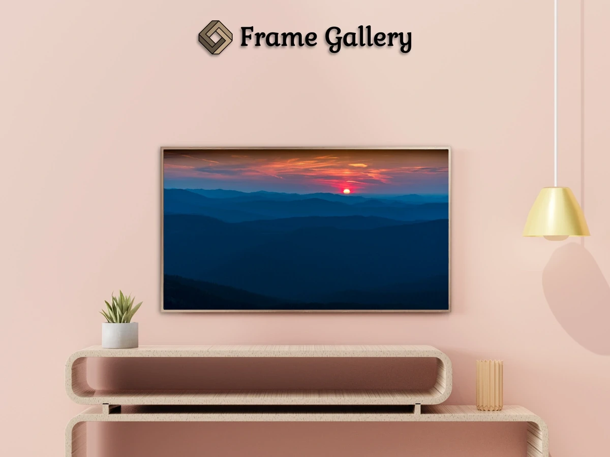 Sunset over a mountain range - Beautiful free art for 4K TV and Frame TV