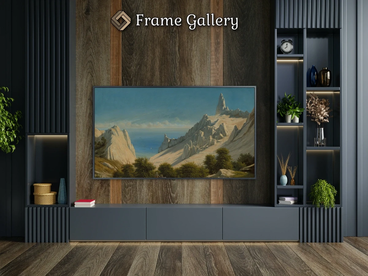 View of Sommerspiret, the Cliffs of Møn. - Downloadable 4K TV Art