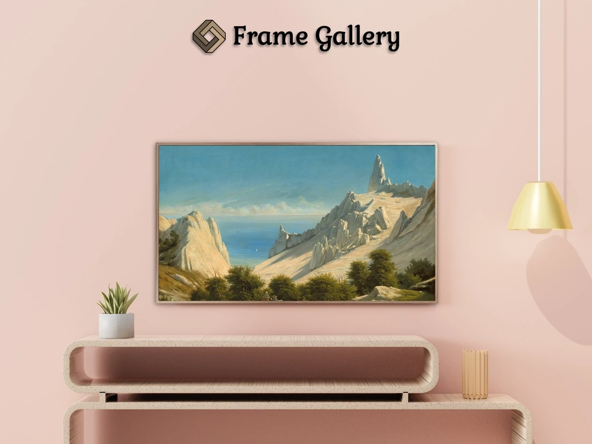 View of Sommerspiret, the Cliffs of Møn. - Enhance your Frame TV and Canvas TV