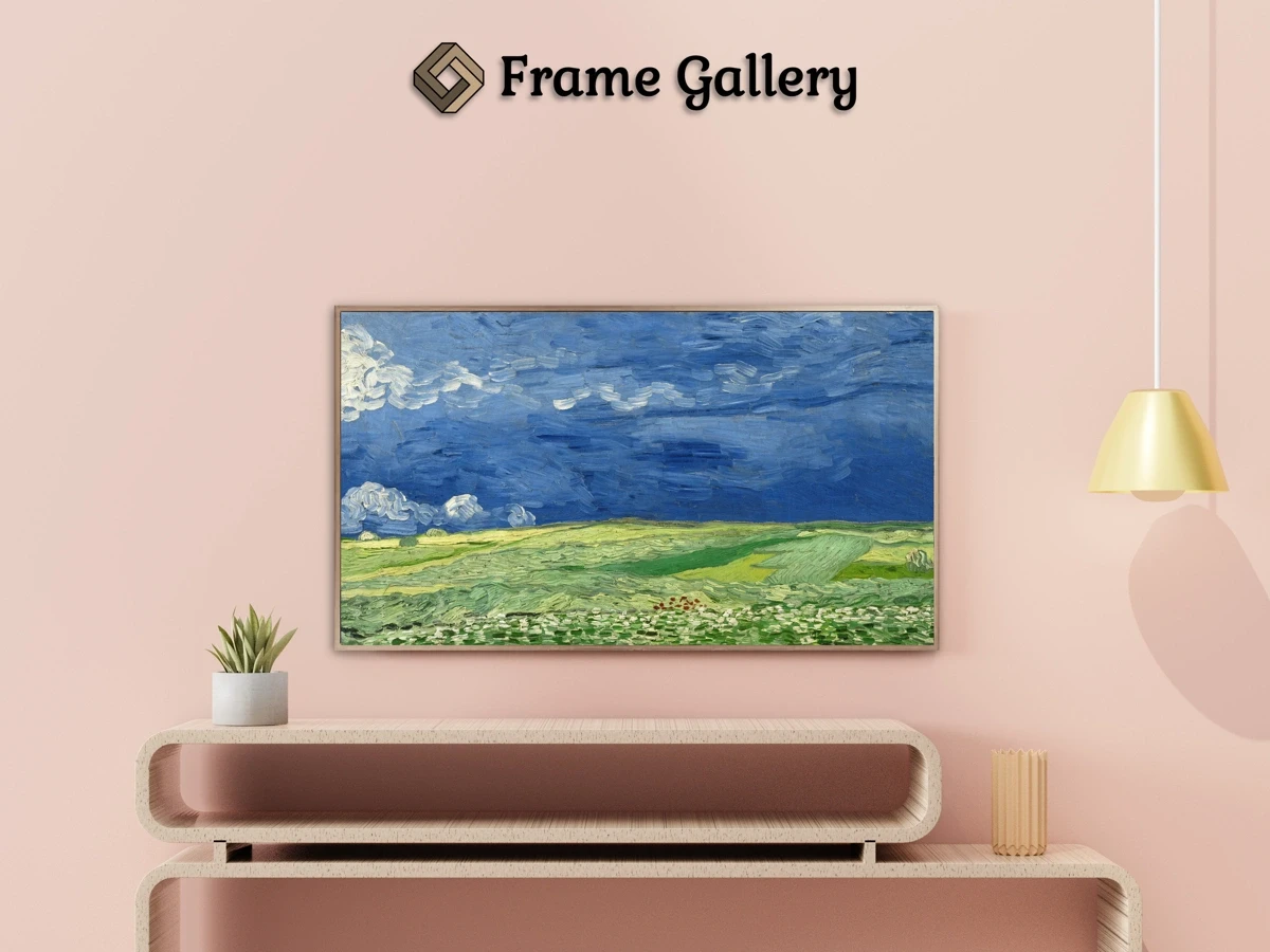 Wheatfield under Thunderclouds - Enhance your Frame TV and Canvas TV