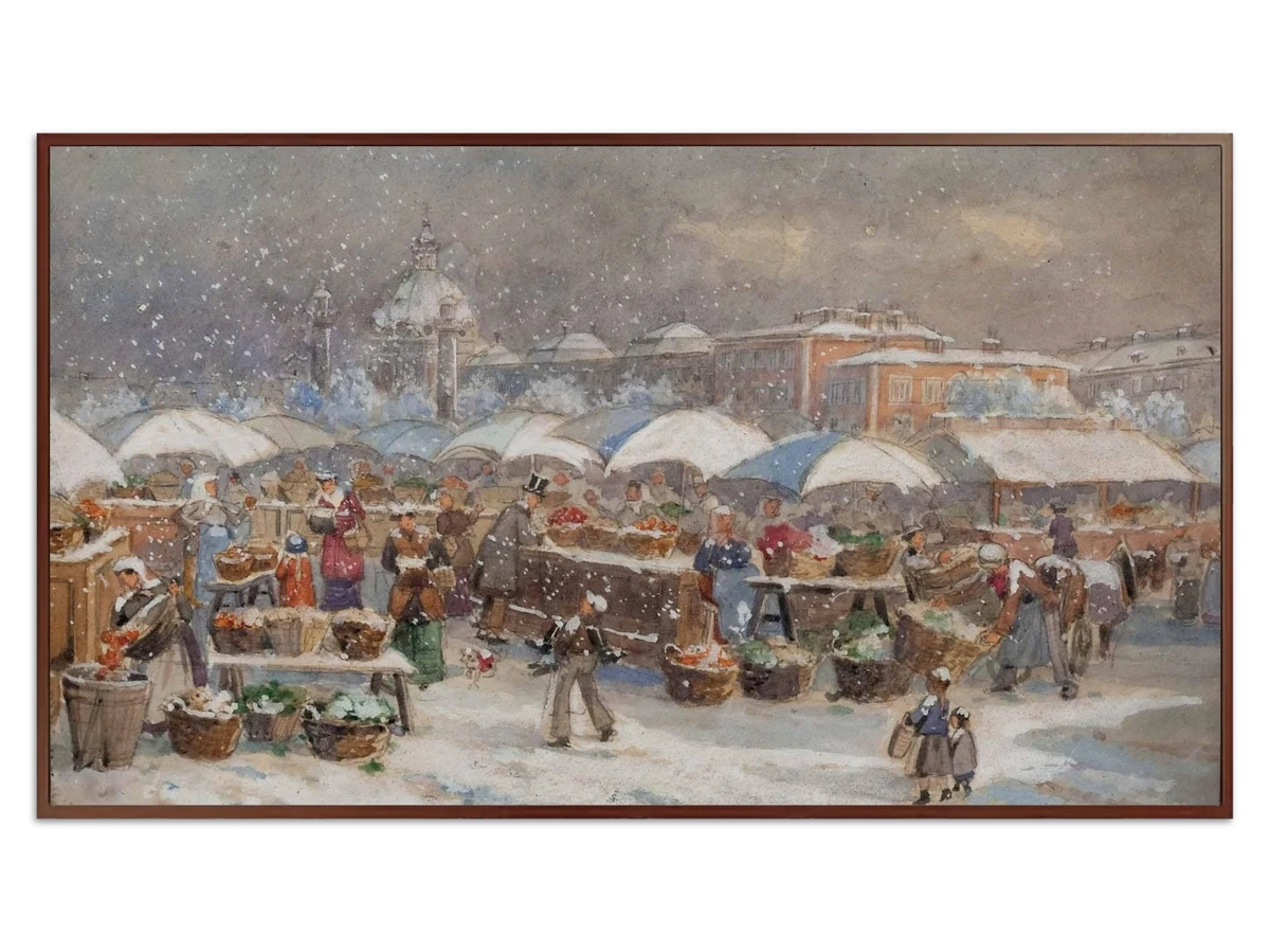 Wiener Markt im Winter for Samsung Frame TV - Best Frame TV Art