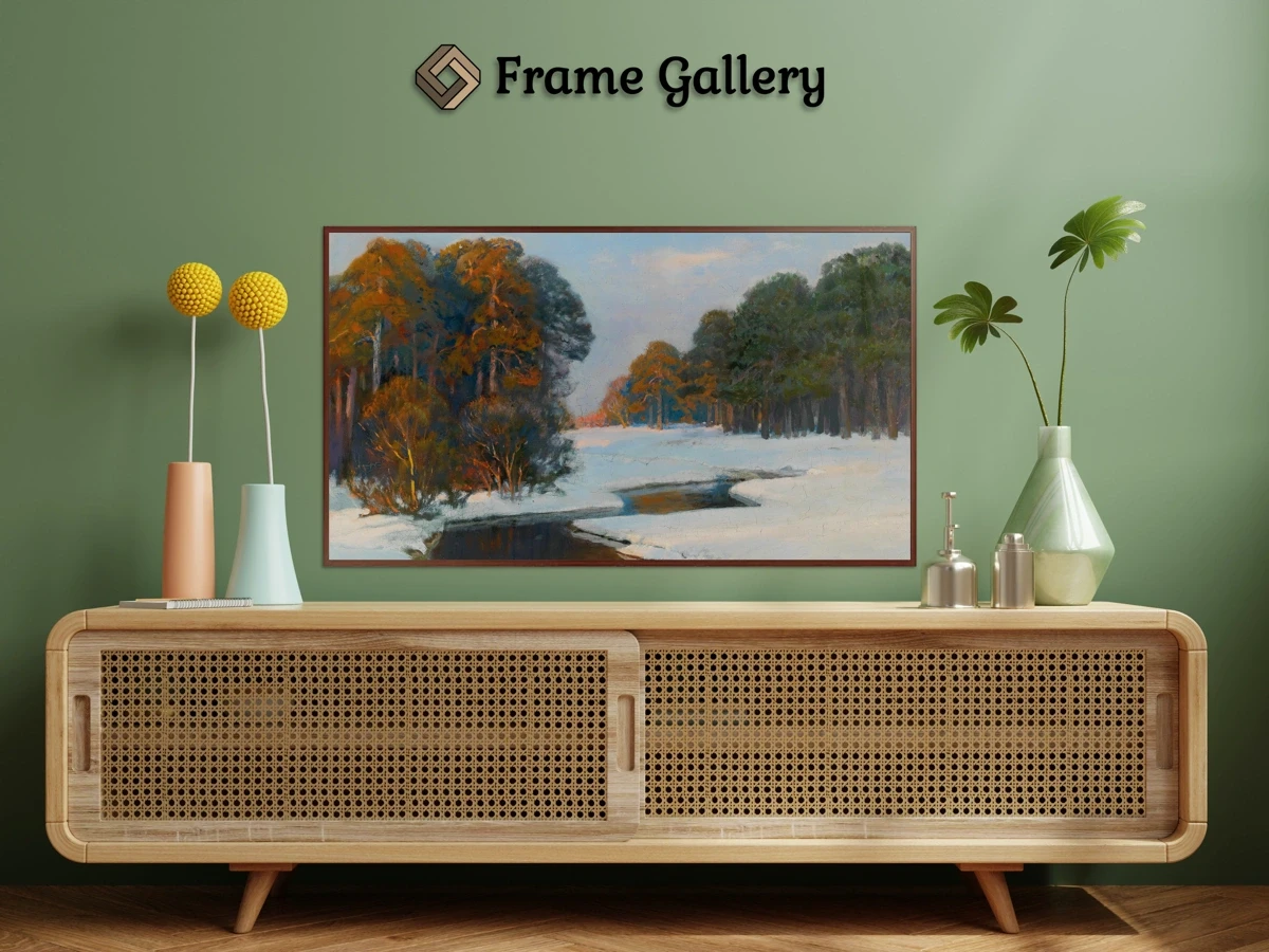 Winter Landscape in the Evening Light for 4K TV - High-resolution artwork available