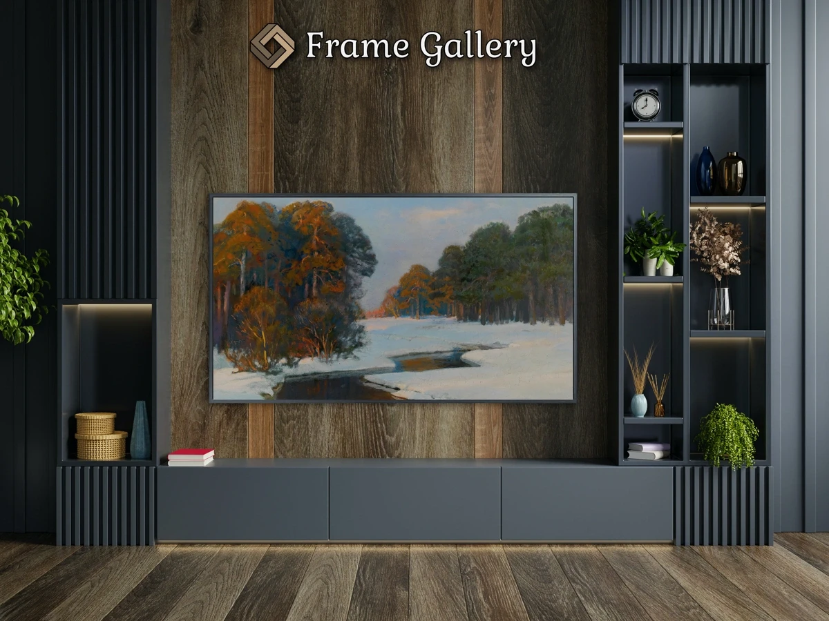 Winter Landscape in the Evening Light - Downloadable 4K TV Art