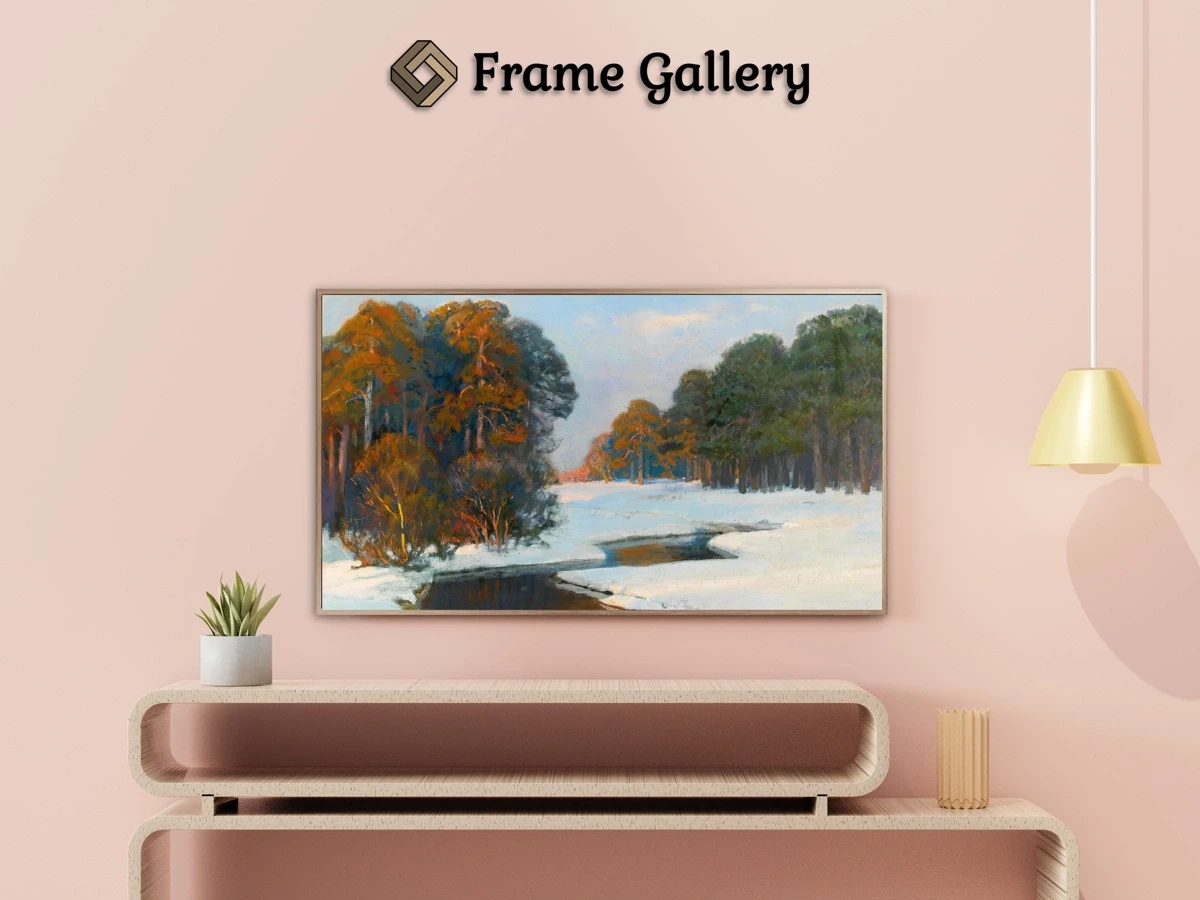 Winter Landscape in the Evening Light - Enhance your Frame TV and Canvas TV