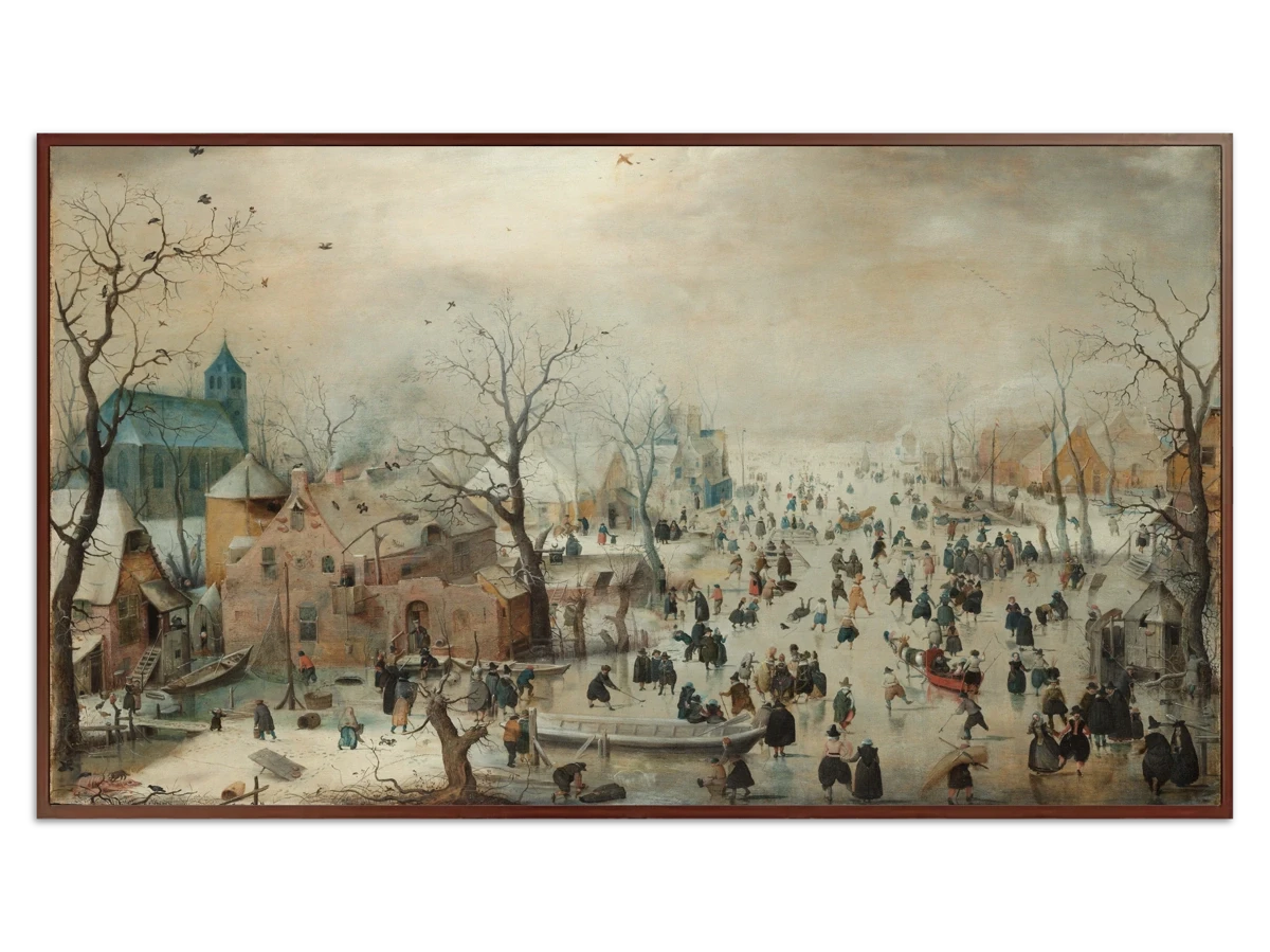 Winter Landscape with Skaters for Samsung Frame TV - Best Frame TV Art