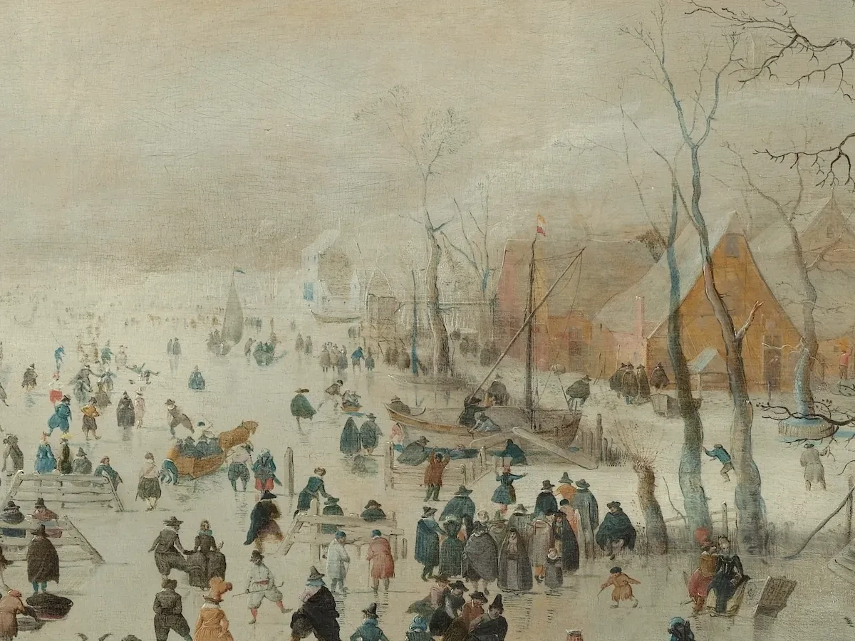 Winter Landscape with Skaters for Canvas TV - CanvasTV Art Store